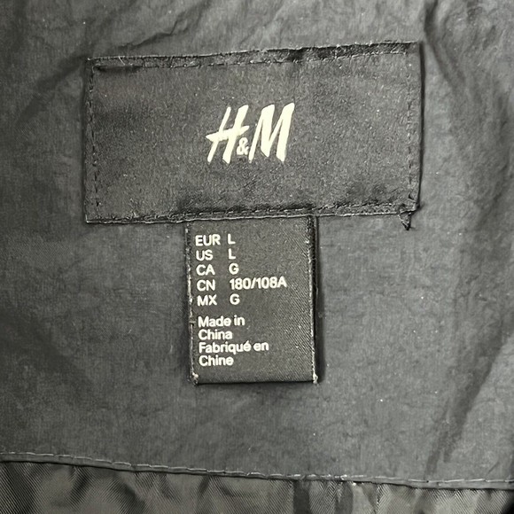 H&M Jackets & Coats Hm Mens Size L Black Quilted Bomber Jacket